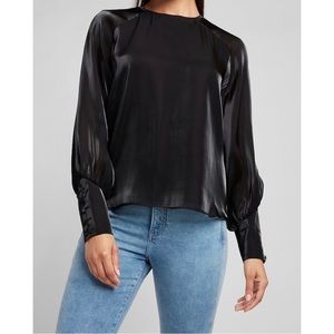 EXPRESS Shiny Balloon Sleeve Top